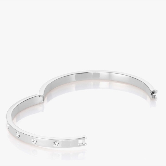 Kate Spade Set in Stone Hinged Silver Bangle - Picture 4 of 8